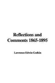 Cover of: Reflections and Comments 1865-1895