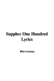 Cover of: Sappho by Bliss Carman, Bliss Carman