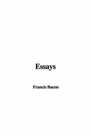 Cover of: Essays by Francis Bacon