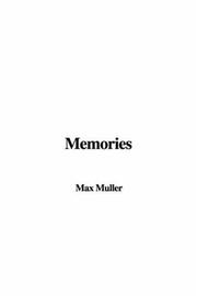 Cover of: Memories by Max Muller