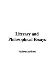 Cover of: Literary and Philosophical Essays
