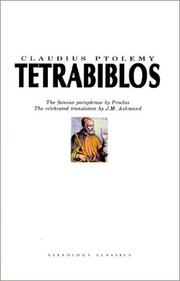 Cover of: Tetrabiblos, or Quadripartite by Ptolemy