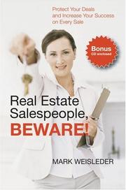 Cover of: Real Estate Salespeople, Beware! by Mark Weisleder, Mark Weisleder