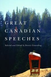 Cover of: Great Canadian Speeches: From John A. Macdonald to Adrienne Clarkson