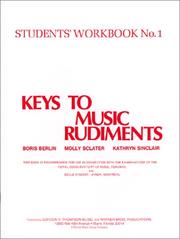 Cover of: Keys to Music Rudiments, Book 1