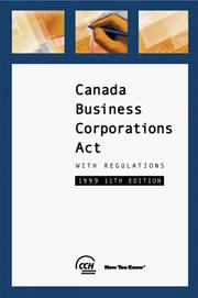 Cover of: Canada Business Corporations Act with Regulations