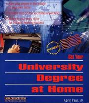 Cover of: Get Your University Degree at Home : Accredited University Education at Home (Self-Counsel Reference Series) (Self-Counsel Reference Series)