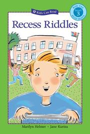 Cover of: Recess Riddles by Marilyn Helmer, Marilyn Helmer