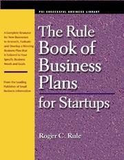 Cover of: The Rule Book of Business Plans for Startups (Psi Successful Business Library)