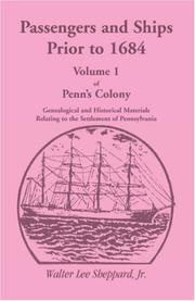 Cover of: Passengers and Ships Prior to 1684, Penn's Colony (Passengers & Ships Prior to 1684, Penn's Colony)