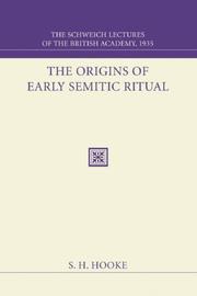 Cover of: The Origins of Early Semitic Ritual by S. H. Hooke
