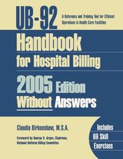 Cover of: UB-92 Handbook for Hospital Billing, Without Answers, 2005 ed.