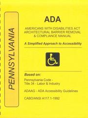 Cover of: ADA Americans with Disabilities Act Compliance Manual for Pennsylvania