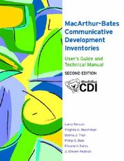 Cover of: The MacArthur-Bates Communicative Development Inventories: User's Guide and Technical Manual