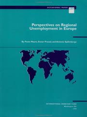 Cover of: Perspectives on Regional Unemployment in Europe (Occasional Paper (Intl Monetary Fund))