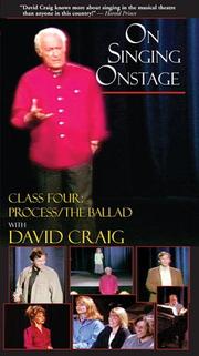 Cover of: On Singing Onstage by David Craig