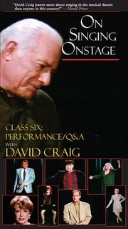 Cover of: On Singing Onstage by David Craig