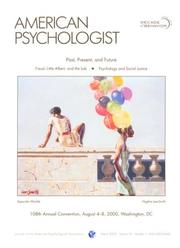 Cover of: American Psychologists Special Issuse, Vol. 47, No. 2: The History of Americcan Psychology (American Psychologist Special Issue Vol. 47)