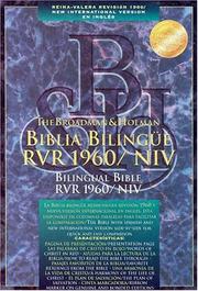 Cover of: Biblia Bilinge/Bilingual Bible: Reina-Valera Revision 1960, New International Version, Burgundy Bonded Leather