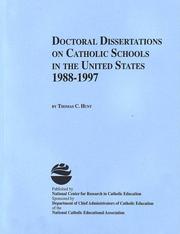 Cover of: Doctoral Dissertations on Catholic Schools, 1988-1997 by Thomas C. Hunt