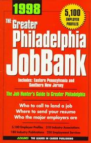 Cover of: 1998 The Greater Philadelphia Jobbank by Steven Graber