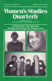 Cover of: Literature and History (Women's Studies Quarterly)