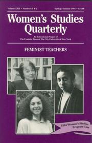 Cover of: Feminist Teachers (Women's Studies Quarterly)