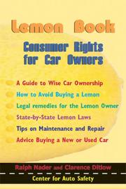 Cover of: Lemon Book: Consumer Rights for Car Owner's