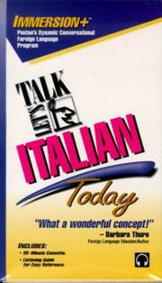 Cover of: Let's Talk Italian "Today" (Immersion +/Audio Cassette)