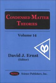 Cover of: Condensed Matter Theories, Vol. 14 by 