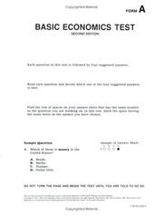 Cover of: Basic Economics Test: Test Booklets (set of 25) - Form A