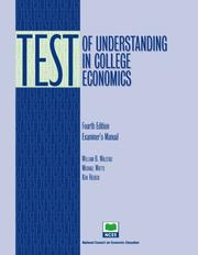 Cover of: Test of Understanding in College Economics by William B. Walstad, Michael W. Watts, Ken Rebeck