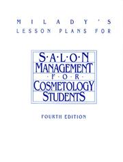 Cover of: Milady's Lesson Plans for Salon Management for Cosmetology Students