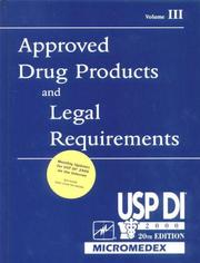 Cover of: Approved Drug Products and Legal Requirements, Volume III: USP DI 2000