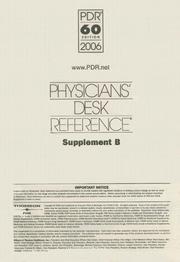 Cover of: PDR Supplement B 2006 (PDR Supplements)