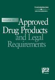 Cover of: Approved Drug Products And Legal Requirements (Usp Di Vol 3: Approved Drug Products and Legal Requirements)
