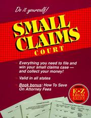 Cover of: The E-Z Legal Guide to Small Claims Court (E-Z Legal Guide) | Legal E-Z