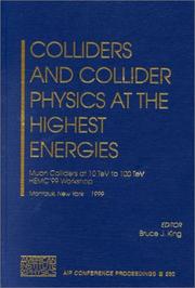 Cover of: Colliders and Collider Physics at the Highest Energies by Bruce J. King