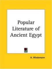 Cover of: Popular Literature of Ancient Egypt by A. Wiedemann, A. Wiedemann