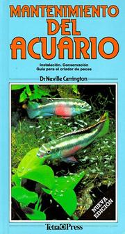 Cover of: Mantenimiento Del Acuario by Neville Carrington