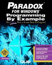 Cover of: Paradox for Windows Programming by Example