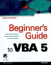 Cover of: Beginner's Guide to Vba 5 by Don Kiely