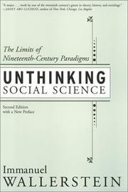 Cover of: Unthinking Social Science by Immanuel Maurice Wallerstein, Immanuel Maurice Wallerstein