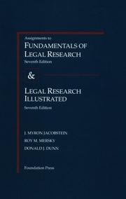 Cover of: 1998 Assignments Supplement to Fundamentals of Legal Research 7th Ed