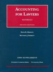 Cover of: 1999 Supplement to Materials on Accounting for Lawyers by David R. Herwitz, Matthew J. Barrett