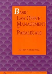 Cover of: Basic Law Office Management for Paralegals