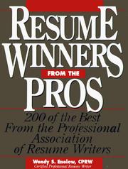 Cover of: Resume Winners from the Pros: 177 Of the Best from the Professional Association of Resume Writers
