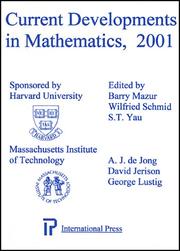 Cover of: Current Developments in Mathematics, 2001