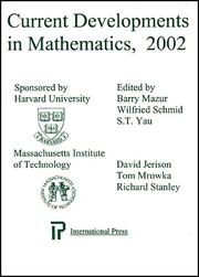 Cover of: Current Developments in Mathematics, 2002