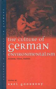 Cover of: Culture of German Environmentalism (Culture & Society in Germany)